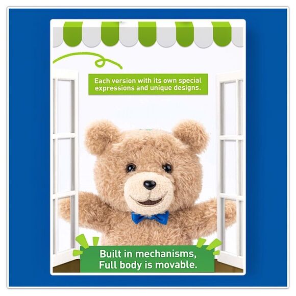 Pop Mart Ted2 Teddy Bear Action Plush Pendant - Necktie Bear - Picture 9 of 15
